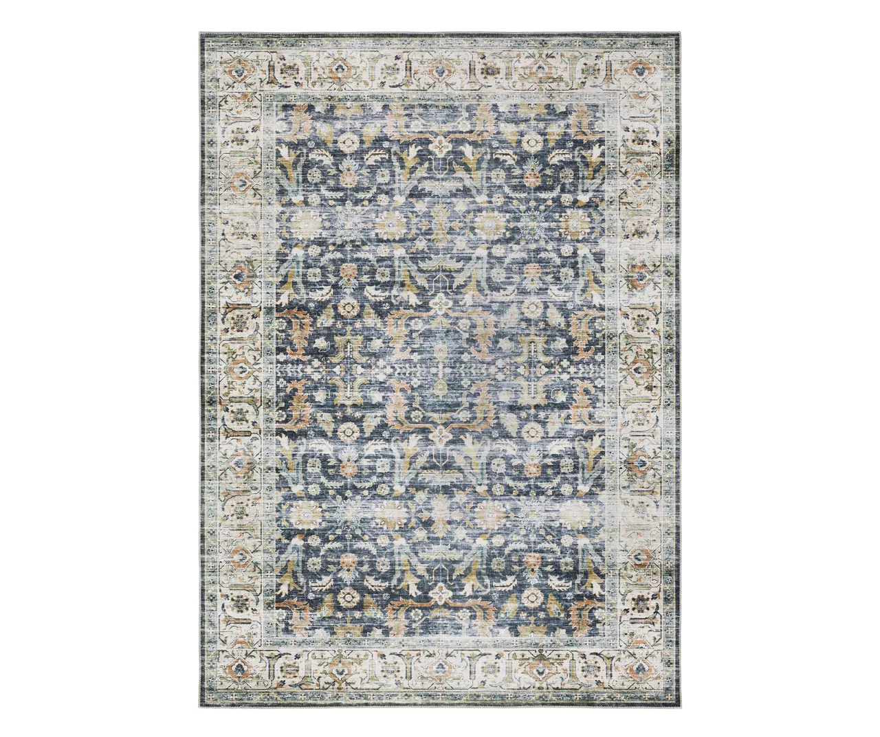 Chandler Blue & Brown Floral Area Rug 1 Chandler Blue & Brown Floral Area Rug