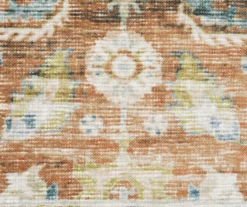Chloe Rust & Blue Floral Area Rug, (2' X 3') -Home Decor Store 810584806 3