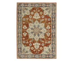 Brimson Rust & Beige Geometric Medallion Area Rug, (1.1' X 7.3') -Home Decor Store 810584887 3