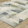 Franklin Blue & Green Geometric Color Block Area Rug, (7.1' X 10')