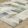 Franklin Blue & Green Geometric Color Block Area Rug, (5.3' X 7.3')