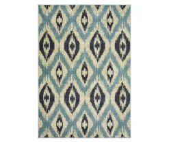Linley Blue & Gray Ikat Area Rug
