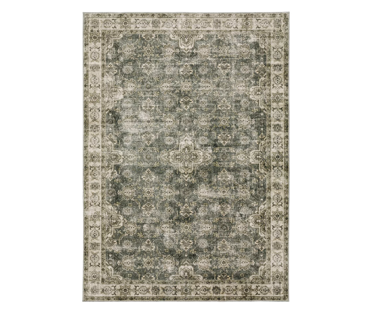 Malakia Charcoal & Brown Floral Lattice Area Rug 3 Malakia Charcoal & Brown Floral Lattice Area Rug - Image 3