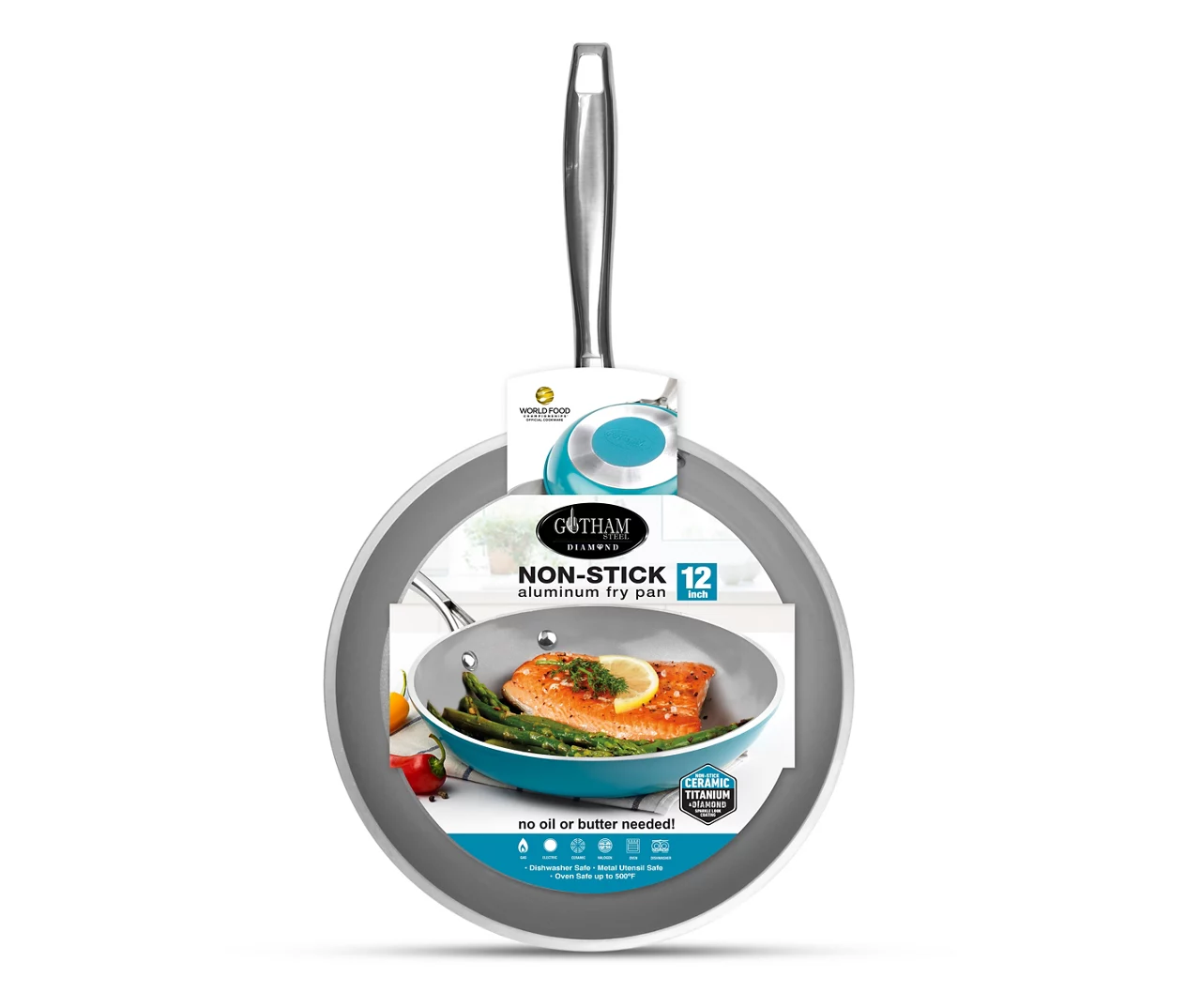 Aqua Blue Non-Stick Aluminum Fry Pan 3 Aqua Blue Non-Stick Aluminum Fry Pan - Image 3