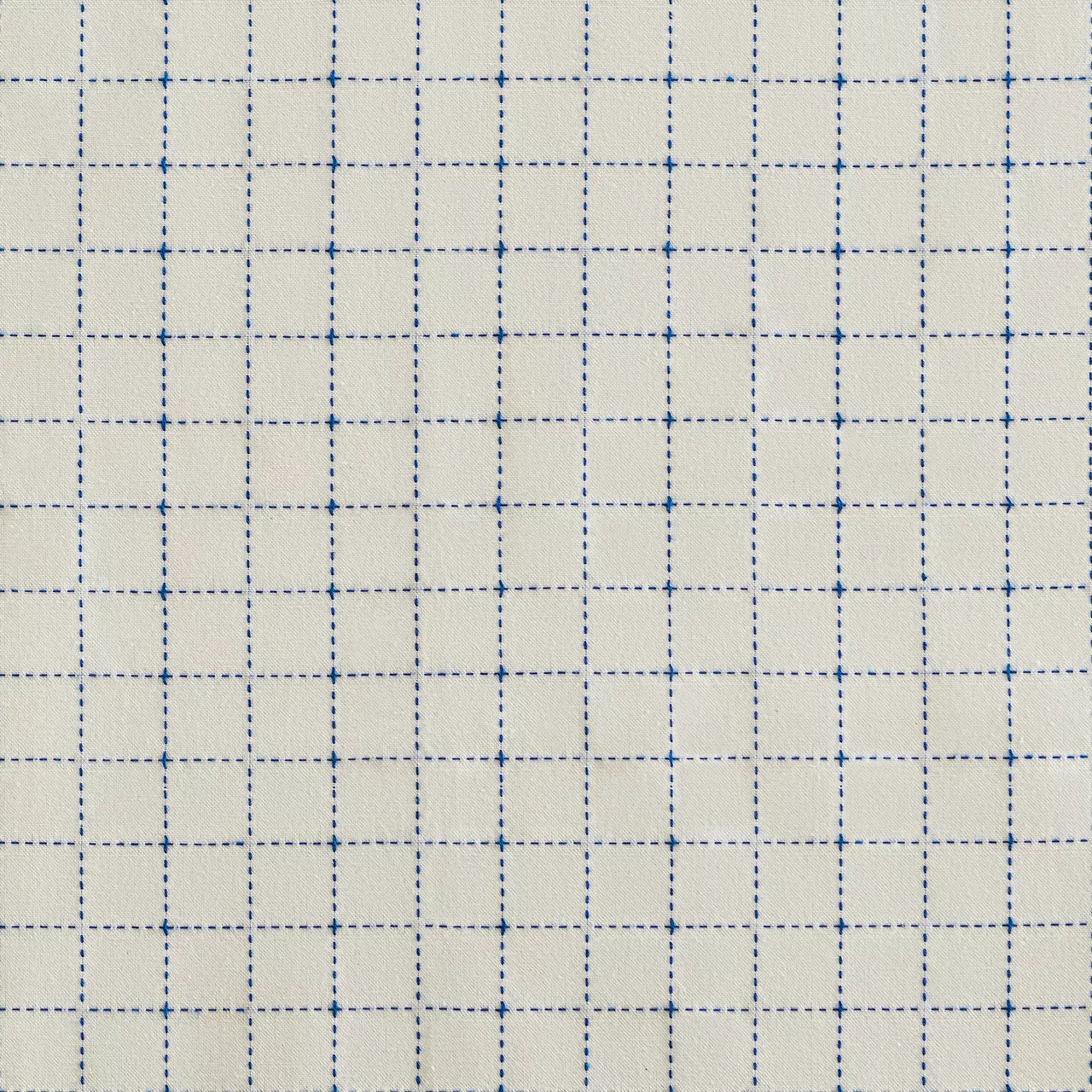 Crest White & Blue Dash Grid Light-Filtering Rod Pocket Tier & Valance Curtain Set, (36" X 58") 4 Crest White & Blue Dash Grid Light-Filtering Rod Pocket Tier & Valance Curtain Set, (36" X 58") - Image 4