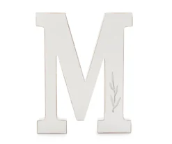 White Leaf-Embossed Letter Tabletop Plaque -Home Decor Store 810588236 A0