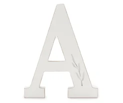 White Leaf-Embossed Letter Tabletop Plaque
