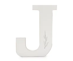 White Leaf-Embossed Letter Tabletop Plaque -Home Decor Store 810588441 A0