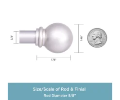 Chelsea Brushed Nickel Café 5/8" Curtain Rod, (28"-48") -Home Decor Store 810590637 3