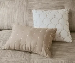 Kelan Taupe Streak Patchwork Seersucker Queen 7-Piece Comforter Set 20 Kelan Taupe Streak Patchwork Seersucker Queen 7-Piece Comforter Set -Home Decor Store 810590766 810590765 810590762 7 1