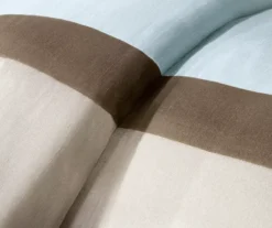 Beverly Light Blue & Brown Color Block California King 7-Piece Comforter Set -Home Decor Store 810590778 810590777 810590776 10