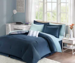 Blaire Navy & Aqua Boho Medallion Full 10-Piece Comforter Set -Home Decor Store 810590802 810590801 810590800 810590799 4