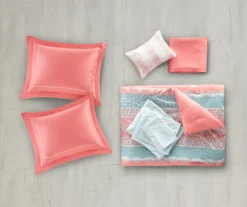 Blaire Coral & Aqua Boho Medallion Twin XL 8-Piece Comforter Set 14 Blaire Coral & Aqua Boho Medallion Twin XL 8-Piece Comforter Set -Home Decor Store 810590806 810590805 810590804 810590803 4