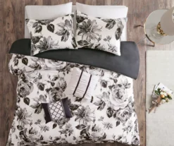 Hannah White & Black Floral Duvet Cover Set 14 Hannah White & Black Floral Duvet Cover Set -Home Decor Store 810590809 810590808 810590807 3