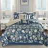 Bedford Blue & White Coastal Cotton Sateen King 7-Piece Comforter Set