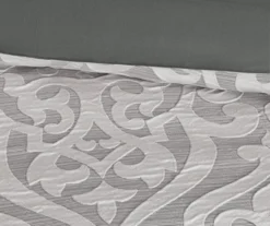 Eliot Silver & White Damask Jacquard Queen 8-Piece Comforter Set 19 Eliot Silver & White Damask Jacquard Queen 8-Piece Comforter Set -Home Decor Store 810590843 810590842 810590841 10