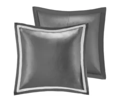 Eliot Silver & White Damask Jacquard Queen 8-Piece Comforter Set 13 Eliot Silver & White Damask Jacquard Queen 8-Piece Comforter Set -Home Decor Store 810590843 810590842 810590841 4