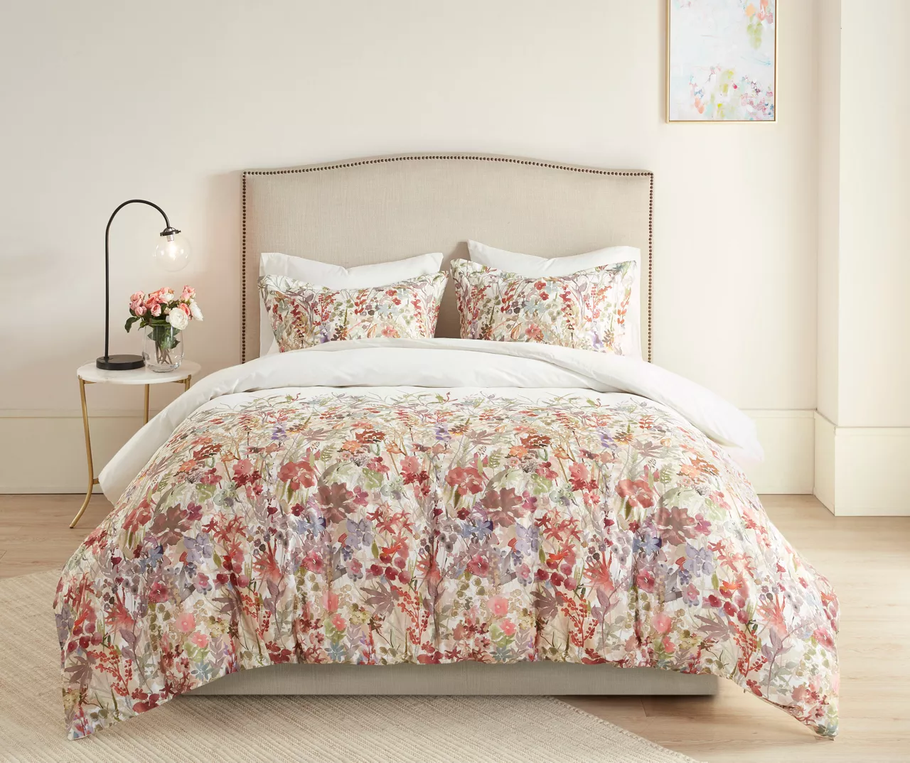 Julia Watercolor Floral Duvet Cover Set 1 Julia Watercolor Floral Duvet Cover Set