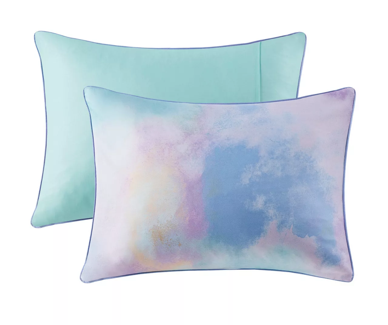 Lisa Aqua & Purple Pastel Watercolor Tie-Dye Comforter Set 4 Lisa Aqua & Purple Pastel Watercolor Tie-Dye Comforter Set - Image 4