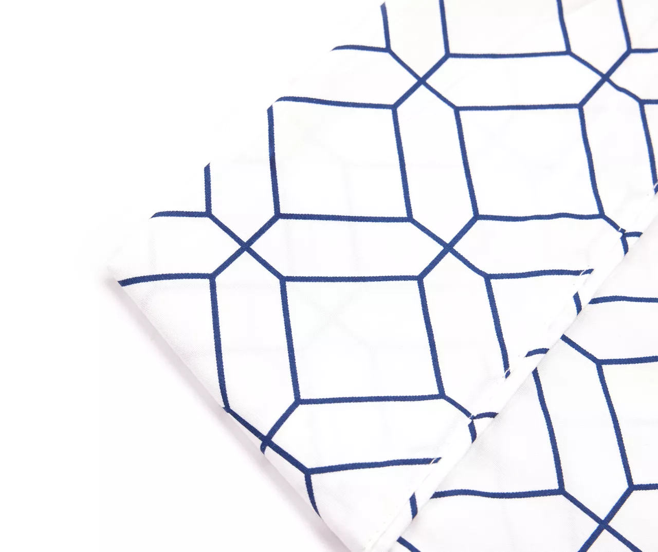 White & Blue Geometric King 4-Piece Sheet Set 2 White & Blue Geometric King 4-Piece Sheet Set - Image 2