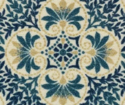 Blue & Cream Peacock Floral Kitchen Rug, (30" X 18") -Home Decor Store 810591257 3