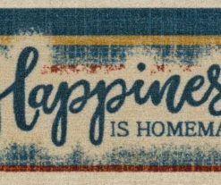 "Happiness" Blue & Beige Color Block Kitchen Rug, (30" X 18") -Home Decor Store 810591259 3