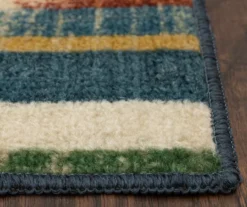 "Happiness" Blue & Beige Color Block Kitchen Rug, (30" X 18") -Home Decor Store 810591259 4