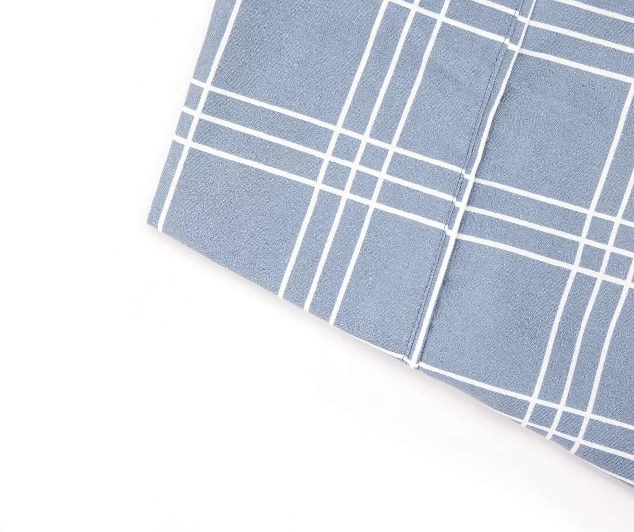 Blue & White Grid Plaid Twin 3-Piece Microfiber Sheet Set 1 Blue & White Grid Plaid Twin 3-Piece Microfiber Sheet Set