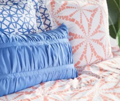 Real Living Coral & Blue Geometric Floral Bed-in-a-Bag Set -Home Decor Store 810594274 810593105 810593104 810593108 A8 4