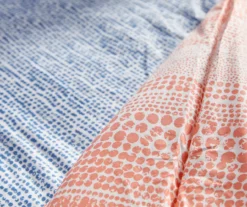 Real Living Coral & Blue Geometric Floral Bed-in-a-Bag Set -Home Decor Store 810594274 810593105 810593104 810593108 A8 6