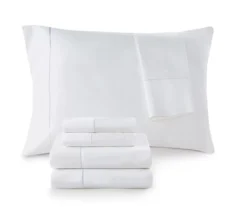 White 600-Thread Count Pima Cotton Queen 4-Piece Sheet Set -Home Decor Store 810595715 810595712 810595716 810595717 X0 5
