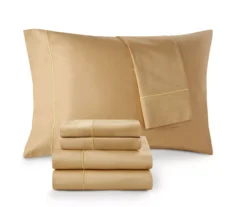 Gold 600-Thread Count Pima Cotton King 4-Piece Sheet Set 16 Gold 600-Thread Count Pima Cotton King 4-Piece Sheet Set -Home Decor Store 810595718 810595714 810595719 810595720 X0 5