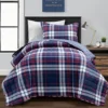 Lush Decor Grayson Farmhouse Navy & Red Plaid Reversible Quilt Set