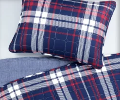 Lush Decor Grayson Farmhouse Navy & Red Plaid Reversible Quilt Set 19 Lush Decor Grayson Farmhouse Navy & Red Plaid Reversible Quilt Set -Home Decor Store 810595935 2