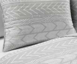 Hygge Light Gray & White Geometric Reversible Full/Queen 3-Piece Quilt Set -Home Decor Store 810595988 2