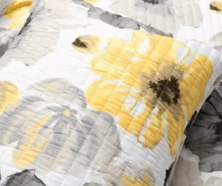 Lush Decor Leah Yellow & Gray Floral Reversible Quilt Set -Home Decor Store 810595997 4
