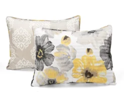 Lush Decor Leah Yellow & Gray Floral Reversible Quilt Set -Home Decor Store 810595997 6