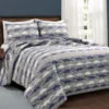 Navy & Gray Dinosaur Reversible Full 3-Piece Quilt Set