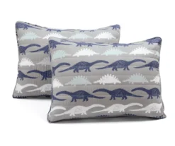 Navy & Gray Dinosaur Reversible Full 3-Piece Quilt Set -Home Decor Store 810596000 5