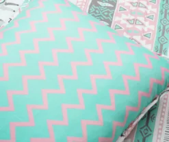Pink & Aqua Boho Llama Reversible Twin 2-Piece Quilt Set 13 Pink & Aqua Boho Llama Reversible Twin 2-Piece Quilt Set -Home Decor Store 810596018 5