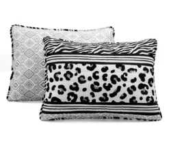 Lush Decor Black & White Animal Print Pattern Block Reversible Quilt Set -Home Decor Store 810596030 6