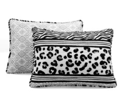 Lush Decor Black & White Animal Print Pattern Block Reversible Quilt Set -Home Decor Store 810596031 6