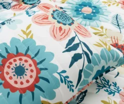 Lush Decor Ari Blue & Dusty Pink Flower Reversible Quilt Set 19 Lush Decor Ari Blue & Dusty Pink Flower Reversible Quilt Set -Home Decor Store 810596034 4