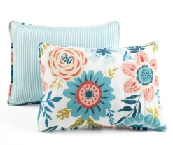 Lush Decor Ari Blue & Dusty Pink Flower Reversible Quilt Set 27 Lush Decor Ari Blue & Dusty Pink Flower Reversible Quilt Set -Home Decor Store 810596035 6