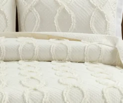 Lush Decor Avon Ivory Ruffled Helix Pattern Quilt Set -Home Decor Store 810596038 2