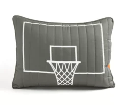Charcoal & Orange Basketball Reversible Twin 4-Piece Quilt Set -Home Decor Store 810596042 6 1