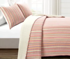 Lush Decor Rust, Yellow & Blue Stripe Quilted Coverlet Set -Home Decor Store 810596058 1