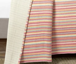 Lush Decor Rust, Yellow & Blue Stripe Quilted Coverlet Set -Home Decor Store 810596059 3