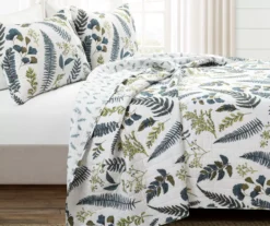 Lush Decor Devonia White & Green Botanical Reversible Cotton Quilt Set -Home Decor Store 810596064 1