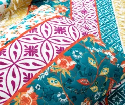 Lush Decor Emily Turquoise & Orange Boho Stripe Reversible Quilt Set -Home Decor Store 810596071 4